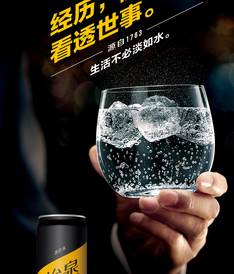 怡泉 Schweppes 无糖零卡 苏打水 汽水饮料 330ml*24罐 调酒 整箱装(图2)
