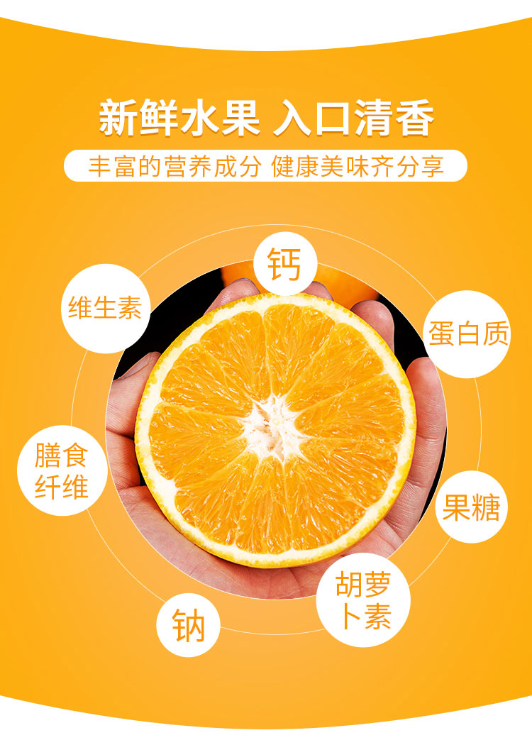 口粮果伦晚脐橙3斤装 甜橙子新鲜当季生鲜水果(图3)