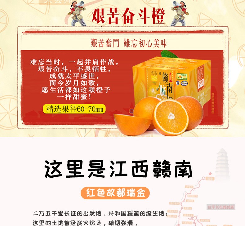赣南夏橙脐橙新鲜水果年货送礼现摘水果礼盒带箱10斤单果果径80-89mm(图1)