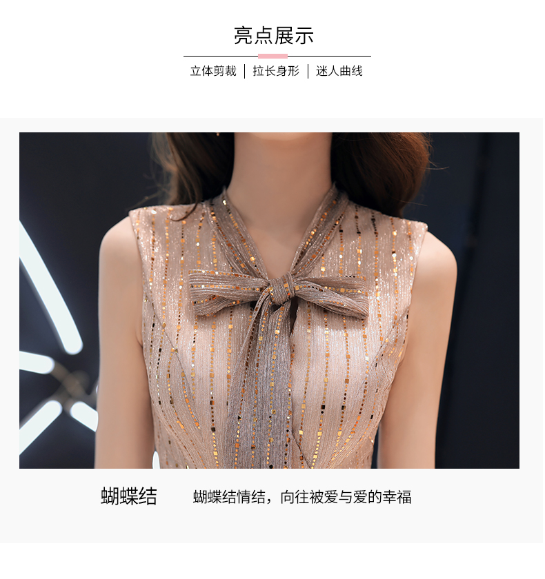 Mrhippies轻奢品牌高端女装包臀系带宴会小晚礼服新款气质复古名媛生日韩版收腰显瘦短款连衣裙(图3)